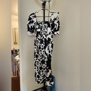 Christopher john rogers black and white midi dress